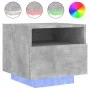 Mesitas de noche con luces LED 2 uds gris hormigón 40x39x37 cm by , Nightstands - Ref: Foro24-836805, Price: 79,17 €, Discoun...