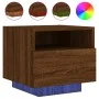 Nachttische mit LED-Lichtern, 2 Stück, Eiche Braun, 40x39x37 cm. von , Nachttische - Ref: Foro24-836811, Preis: 74,38 €, Raba...