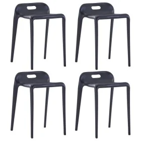Stapelbare Hocker, 4 Stück, schwarzem Kunststoff. von vidaXL, Küchenhocker - Ref: Foro24-247281, Preis: 155,93 €, Rabatt: %
