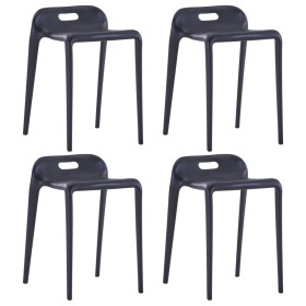 Stapelbare Hocker, 4 Stück, schwarzem Kunststoff. von vidaXL, Küchenhocker - Ref: Foro24-247281, Preis: 170,45 €, Rabatt: %