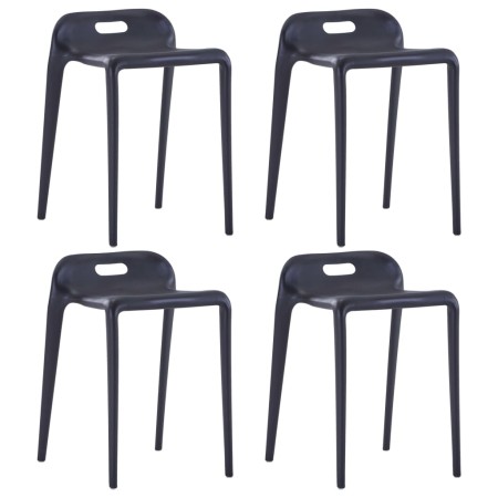 Stapelbare Hocker, 4 Stück, schwarzem Kunststoff. von vidaXL, Küchenhocker - Ref: Foro24-247281, Preis: 170,45 €, Rabatt: %