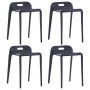 Taburetes apilables 4 unidades plástico negro by vidaXL, Kitchen stools - Ref: Foro24-247281, Price: 170,45 €, Discount: %