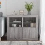 Bedside tables LED lights 2 pcs Sonoma gray engineered wood by , Lockers and storage cabinets - Ref: Foro24-836641, Price: 10...