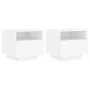 Bedside tables with LED lights 2 units white 40x39x37 cm by , Nightstands - Ref: Foro24-836799, Price: 71,55 €, Discount: %