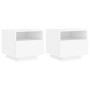 Nachttische mit LED-Leuchten 2 Einheiten weiß 40x39x37 cm von , Nachttische - Ref: Foro24-836799, Preis: 73,75 €, Rabatt: %