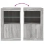 Bedside tables LED lights 2 pcs Sonoma gray engineered wood by , Lockers and storage cabinets - Ref: Foro24-836641, Price: 10...