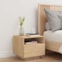 Bedside table with LED lights Sonoma oak 40x39x37 cm by , Nightstands - Ref: Foro24-836802, Price: 52,03 €, Discount: %