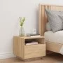 Bedside table with LED lights Sonoma oak 40x39x37 cm by , Nightstands - Ref: Foro24-836802, Price: 50,35 €, Discount: %