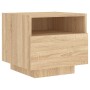 Bedside table with LED lights Sonoma oak 40x39x37 cm by , Nightstands - Ref: Foro24-836802, Price: 52,03 €, Discount: %