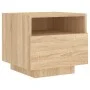 Bedside table with LED lights Sonoma oak 40x39x37 cm by , Nightstands - Ref: Foro24-836802, Price: 50,35 €, Discount: %