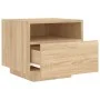 Bedside table with LED lights Sonoma oak 40x39x37 cm by , Nightstands - Ref: Foro24-836802, Price: 50,35 €, Discount: %