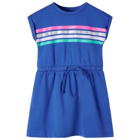 Vestido infantil con cordón azul cobalto 140