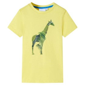 Camiseta para niños con estampado de jirafa amaril