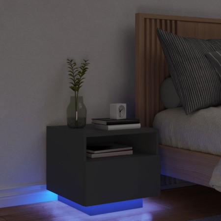 Mesita de noche con luces LED negro 40x39x37 cm de , Mesitas de noche - Ref: Foro24-836800, Precio: 60,20 €, Descuento: %