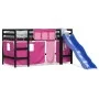 Cama alta para niños con cortinas madera pino rosa 80x200 cm de , Camas y somieres - Ref: Foro24-3207017, Precio: 266,32 €, D...