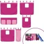 Cama alta para niños con cortinas madera pino rosa 80x200 cm de , Camas y somieres - Ref: Foro24-3207017, Precio: 266,32 €, D...