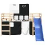 Cama alta niños con túnel madera pino blanco negro 80x200 cm de , Camas y somieres - Ref: Foro24-3207036, Precio: 301,74 €, D...