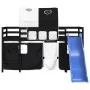 Cama alta niños con túnel madera pino blanco negro 90x190 cm de , Camas y somieres - Ref: Foro24-3207060, Precio: 290,32 €, D...