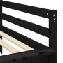 Cama alta niños con túnel madera pino blanco negro 90x190 cm de , Camas y somieres - Ref: Foro24-3207060, Precio: 290,32 €, D...