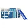 High bed for children with blue pine wood curtains 90x200 cm by , Beds and slatted bases - Ref: Foro24-3207022, Price: 316,46...