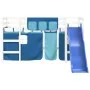 High bed for children with blue pine wood curtains 90x200 cm by , Beds and slatted bases - Ref: Foro24-3207022, Price: 316,46...