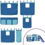 High bed for children with blue pine wood curtains 90x200 cm by , Beds and slatted bases - Ref: Foro24-3207022, Price: 316,46...