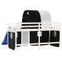 Children's high bed with black white pine wood tunnel 90x200 cm by , Beds and slatted bases - Ref: Foro24-3207048, Price: 334...