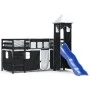Cama alta niños con torre madera pino blanco negro 80x200 cm de , Camas y somieres - Ref: Foro24-3207069, Precio: 299,33 €, D...