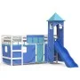 Hochbett für Kinder mit blauem Kiefernholzturm 90x200 cm von , Betten und Lattenroste - Ref: Foro24-3207076, Preis: 340,83 €,...