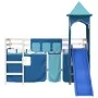 Hochbett für Kinder mit blauem Kiefernholzturm 90x200 cm von , Betten und Lattenroste - Ref: Foro24-3207076, Preis: 340,83 €,...