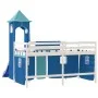 Hochbett für Kinder mit blauem Kiefernholzturm 90x200 cm von , Betten und Lattenroste - Ref: Foro24-3207076, Preis: 340,83 €,...