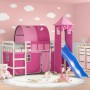 Hochbett für Kinder mit Turm aus rosa Kiefernholz 90x200 cm von , Betten und Lattenroste - Ref: Foro24-3207104, Preis: 361,57...