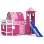 High bed for children with pink pine wood tower 90x200 cm by , Beds and slatted bases - Ref: Foro24-3207104, Price: 357,33 €,...