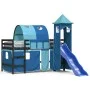 Hochbett für Kinder mit blauem Kiefernholzturm 80x200 cm von , Betten und Lattenroste - Ref: Foro24-3207097, Preis: 299,33 €,...