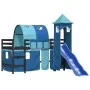 Hochbett für Kinder mit blauem Kiefernholzturm 80x200 cm von , Betten und Lattenroste - Ref: Foro24-3207097, Preis: 299,33 €,...