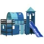 Hochbett für Kinder mit blauem Kiefernholzturm 80x200 cm von , Betten und Lattenroste - Ref: Foro24-3207097, Preis: 299,33 €,...