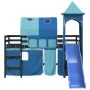 Hochbett für Kinder mit blauem Kiefernholzturm 80x200 cm von , Betten und Lattenroste - Ref: Foro24-3207097, Preis: 299,33 €,...