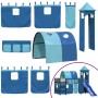 Cama alta para niños con torre madera pino azul 80x200 cm de , Camas y somieres - Ref: Foro24-3207097, Precio: 308,28 €, Desc...