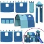 Hochbett für Kinder mit blauem Kiefernholzturm 80x200 cm von , Betten und Lattenroste - Ref: Foro24-3207097, Preis: 299,33 €,...