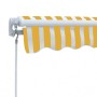 Toldo plegable de operación manual 300 cm amarillo y blanco en Toldos | Comprar online en Foro24
