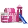 Hochbett für Kinder mit Turm aus rosa Kiefernholz 80x200 cm von , Betten und Lattenroste - Ref: Foro24-3207095, Preis: 305,88...
