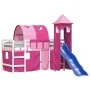 Hochbett für Kinder mit Turm aus rosa Kiefernholz 80x200 cm von , Betten und Lattenroste - Ref: Foro24-3207095, Preis: 305,88...