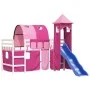 Hochbett für Kinder mit Turm aus rosa Kiefernholz 80x200 cm von , Betten und Lattenroste - Ref: Foro24-3207095, Preis: 305,88...
