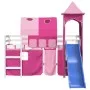 Hochbett für Kinder mit Turm aus rosa Kiefernholz 80x200 cm von , Betten und Lattenroste - Ref: Foro24-3207095, Preis: 305,88...