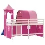 Hochbett für Kinder mit Turm aus rosa Kiefernholz 80x200 cm von , Betten und Lattenroste - Ref: Foro24-3207095, Preis: 305,88...