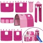 Hochbett für Kinder mit Turm aus rosa Kiefernholz 80x200 cm von , Betten und Lattenroste - Ref: Foro24-3207095, Preis: 309,49...