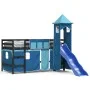 Cama alta para niños con torre madera pino azul 90x190 cm de , Camas y somieres - Ref: Foro24-3207088, Precio: 288,28 €, Desc...