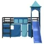 Cama alta para niños con torre madera pino azul 90x190 cm de , Camas y somieres - Ref: Foro24-3207088, Precio: 288,28 €, Desc...
