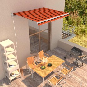 Toldo manual retráctil naranja y marrón 300x250 cm en Toldos | Comprar online en Foro24