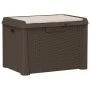 Garten-Aufbewahrungsbox mit braunem Sitzkissen aus PP, 125 L von , Aufbewahrungsboxen für den Außenbereich - Ref: Foro24-3642...